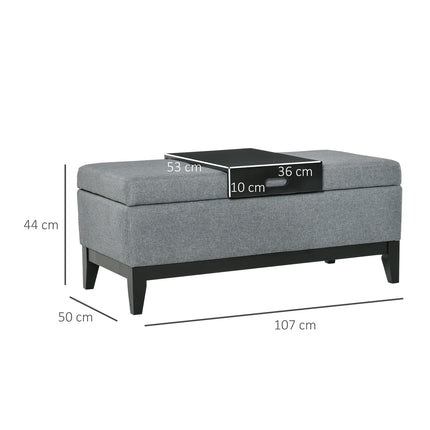 Gepolsterte Aufbewahrungsbank, beige, 120 kg Tragkraft