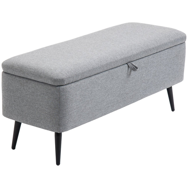 Upholstered storage bench - 150 kg capacity, steel legs