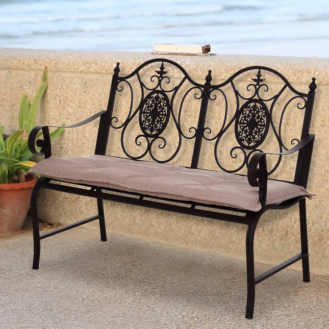 Beiges Bankauflagen-Set aus Polyester, weich gepolstert, 120x54x5cm