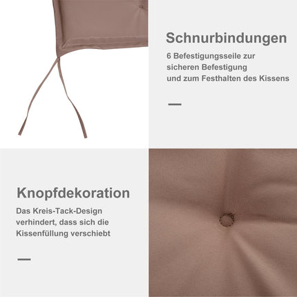 Beiges Bankauflagen-Set aus Polyester, weich gepolstert, 120x54x5cm