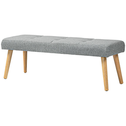 Graue Polsterbank mit Knopfheftung, 120x41x43 cm