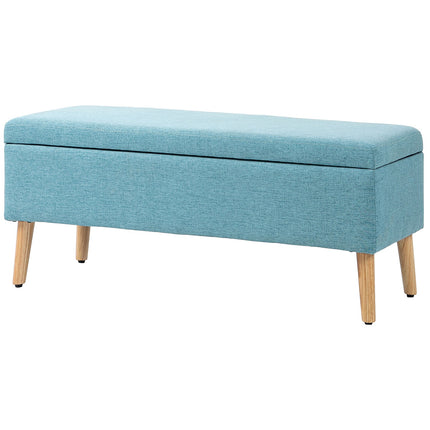 Blauer Polsterhocker mit Stauraum - 110 x 39 x 45 cm
