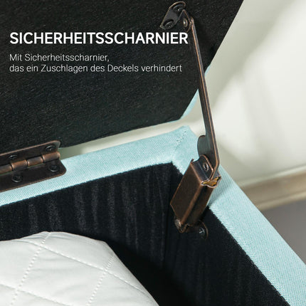 Grüne Polsterbank mit Stauraum – 100 x 40 x 44 cm