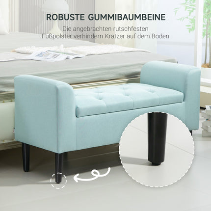 Grüne Polsterbank mit Stauraum – 100 x 40 x 44 cm
