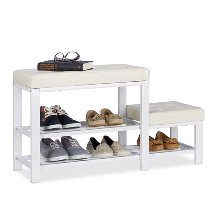Bench with shoe storage and stool