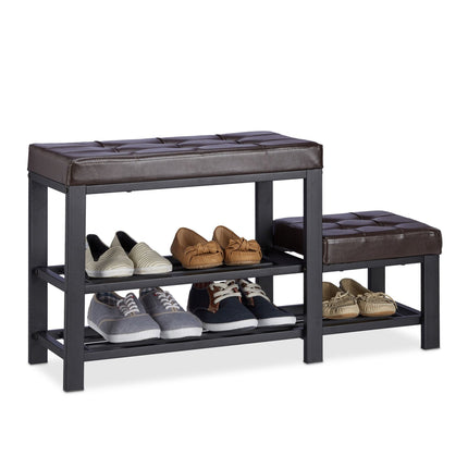 Bench with shoe storage and stool