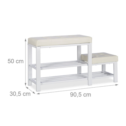 Bench with shoe storage and stool