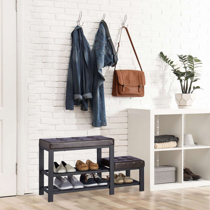 Bench with shoe storage and stool