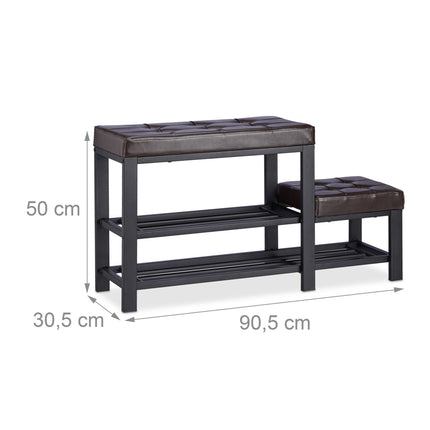 Bench with shoe storage and stool