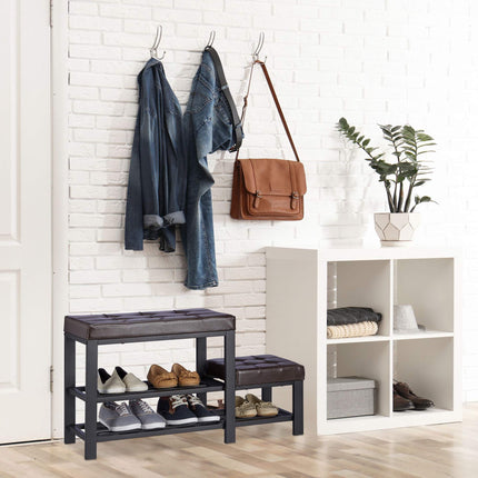 Bench with shoe storage and stool