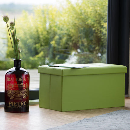 Bench with storage space in artificial leather