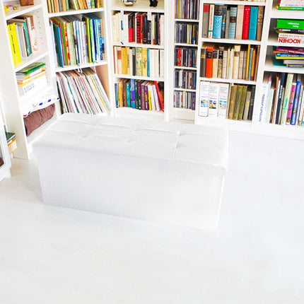 Bench with storage space in artificial leather