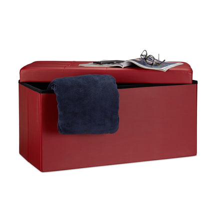 Bench with storage space in artificial leather