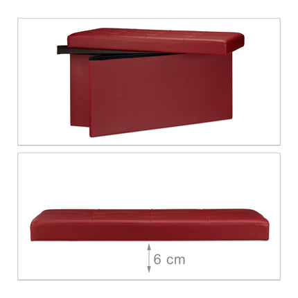 Bench with storage space in artificial leather