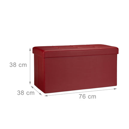 Bench with storage space in artificial leather