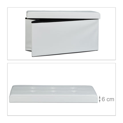 Bench with storage space in artificial leather
