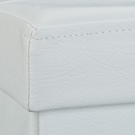 Bench with storage space in artificial leather