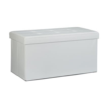 Bench with storage space in artificial leather