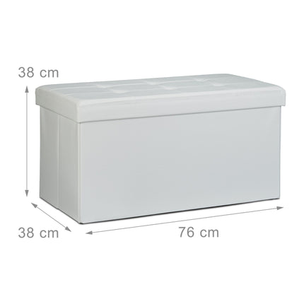 Bench with storage space in artificial leather