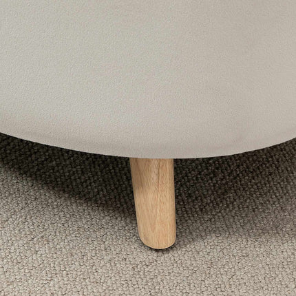 Ovale gepolsterte Aufbewahrungsbank – Samt-Optik, beige, 71x51,5x42 cm