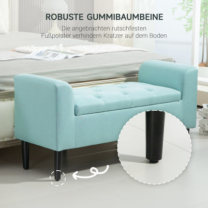 Sitzbank mit Stauraum, Leinenoptik, belastbar bis 130 kg