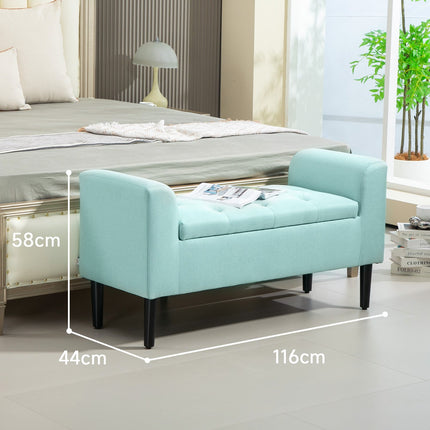 Sitzbank mit Stauraum, Leinenoptik, belastbar bis 130 kg