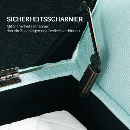 Sitzbank mit Stauraum, Leinenoptik, belastbar bis 130 kg