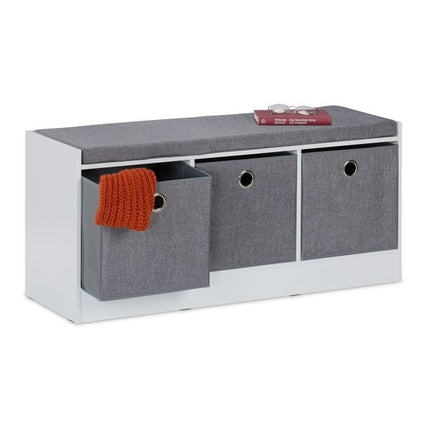 Bench with upholstery and 3 compartments