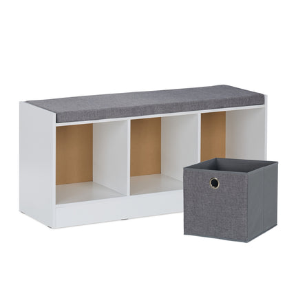 Bench with upholstery and 3 compartments