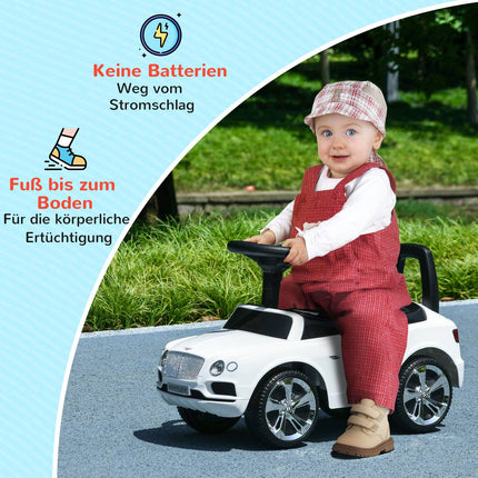 Weißes Rutschauto für Kinder – mit Hupe & Kippschutz, ab 18 Monaten