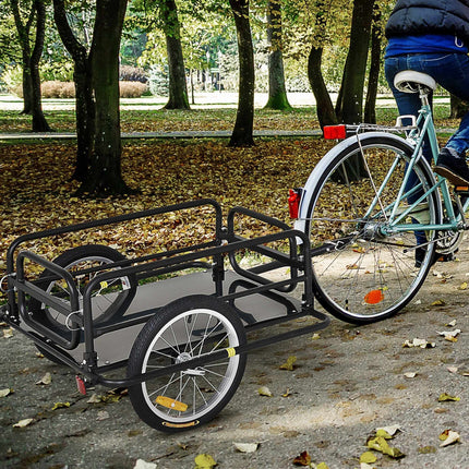 Bicycle Cargo Trailer, Steel Frame, 40 kg Capacity, Black