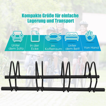 Bicycle Rack for 4 Bikes, Steel, Indoor/Outdoor Use