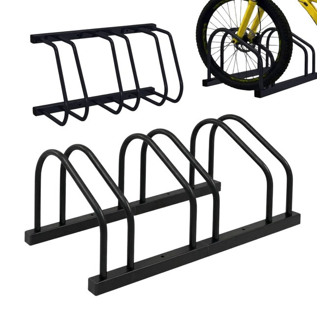 Bicycle Rack for Floor or Wall – Steel, Up To 65 mm Tires