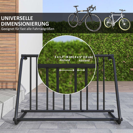 Fahrradständer, wetterfester Stahl, hält bis zu 3 Fahrräder
