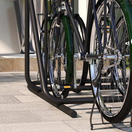 Steel bike rack - weather resistant, holds 4, black