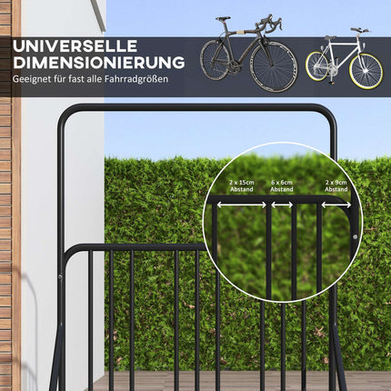 Steel bike rack - weather resistant, holds 4, black