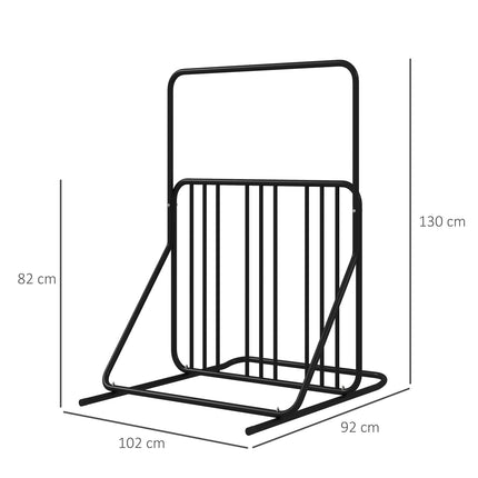 Steel bike rack - weather resistant, holds 4, black