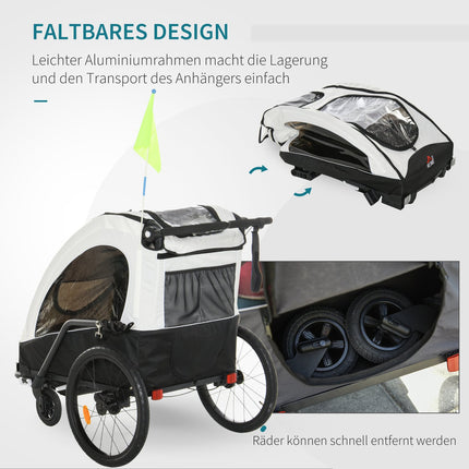3-in-1 Kinderfahrradanhänger und Jogger, Aluminium, 2 Sitze