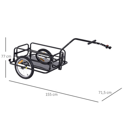 Fahrradanhänger, 40 kg Traglast, faltbar, schwarz