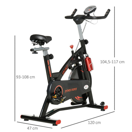 Exercise bike trainer with 10 kg flywheel and LCD screen