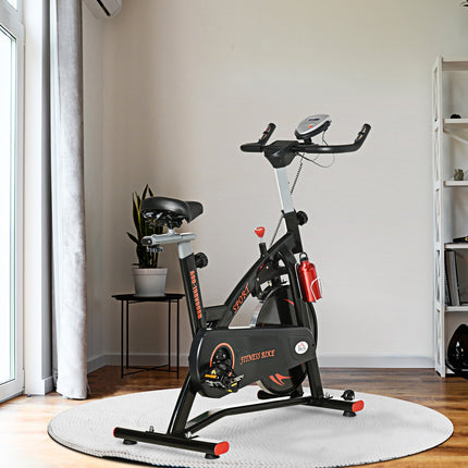 Exercise bike trainer with 10 kg flywheel and LCD screen