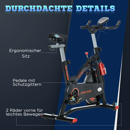 Exercise bike trainer with 10 kg flywheel and LCD screen