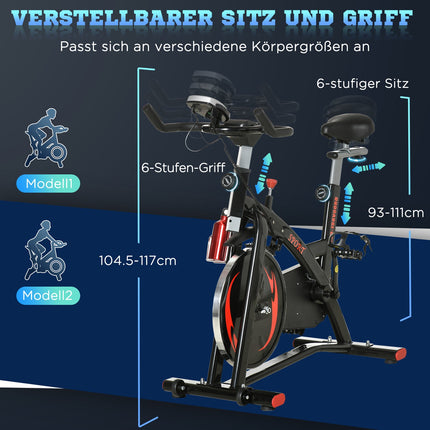Exercise bike trainer with 10 kg flywheel and LCD screen