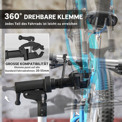 Fahrrad Montageständer, faltbar & 360° drehbar für alle Fahrräder