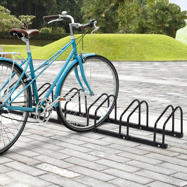 Wetterfester Fahrradständer aus Stahl, Boden- und Wandmontage, schwarz