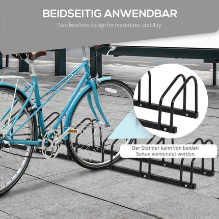 Wetterfester Fahrradständer aus Stahl, Boden- und Wandmontage, schwarz
