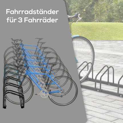 Wetterfester Fahrradständer aus Stahl, Boden- und Wandmontage, schwarz