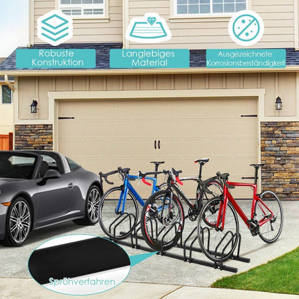 Bicycle stand, floor stand, stand with 5 bicycle parking spaces, black