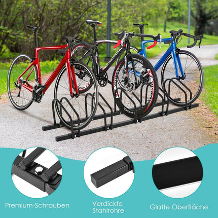 Bicycle stand, floor stand, stand with 5 bicycle parking spaces, black