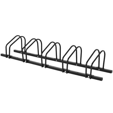 Bicycle stand, floor stand, stand with 5 bicycle parking spaces, black